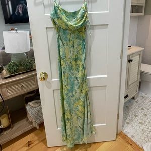 Yellow and Blue Slip Dress